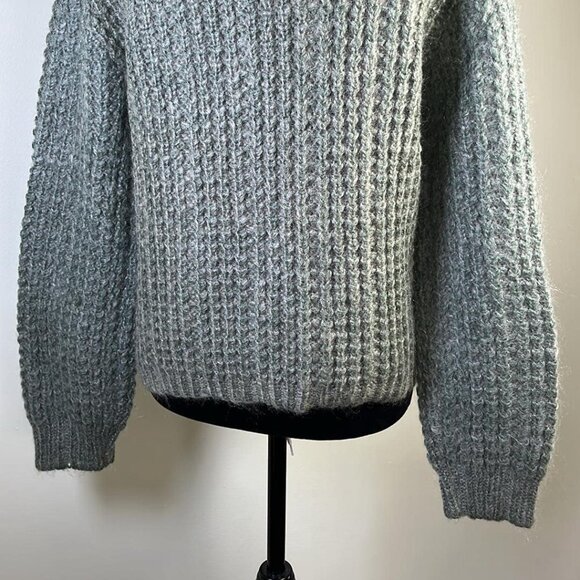 VTG Chunky Green Sweater Mod GoGo Preppy Lagen Cottage Core Luxury AFL-CIO Tag - Picture 5 of 5